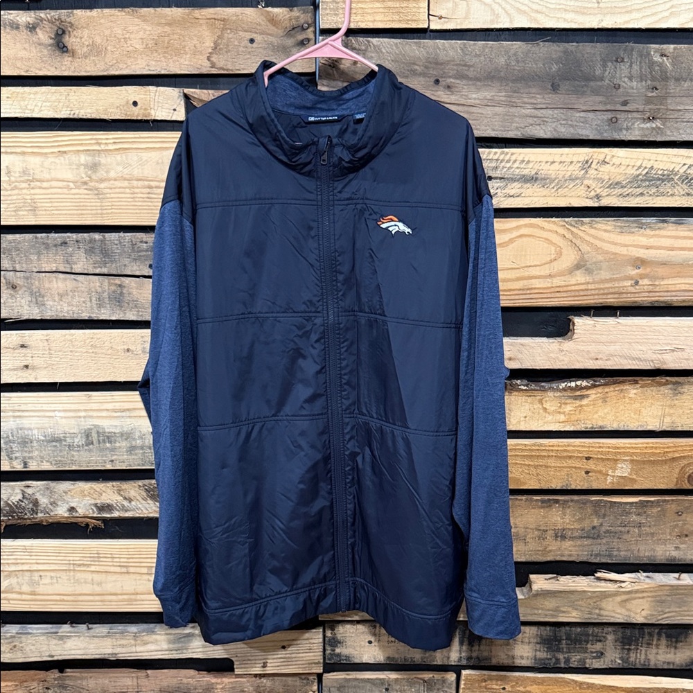 Cutter & Buck‎ Men’s Navy Blue NFL Denver Broncos Full Zip Jacket Size 4X